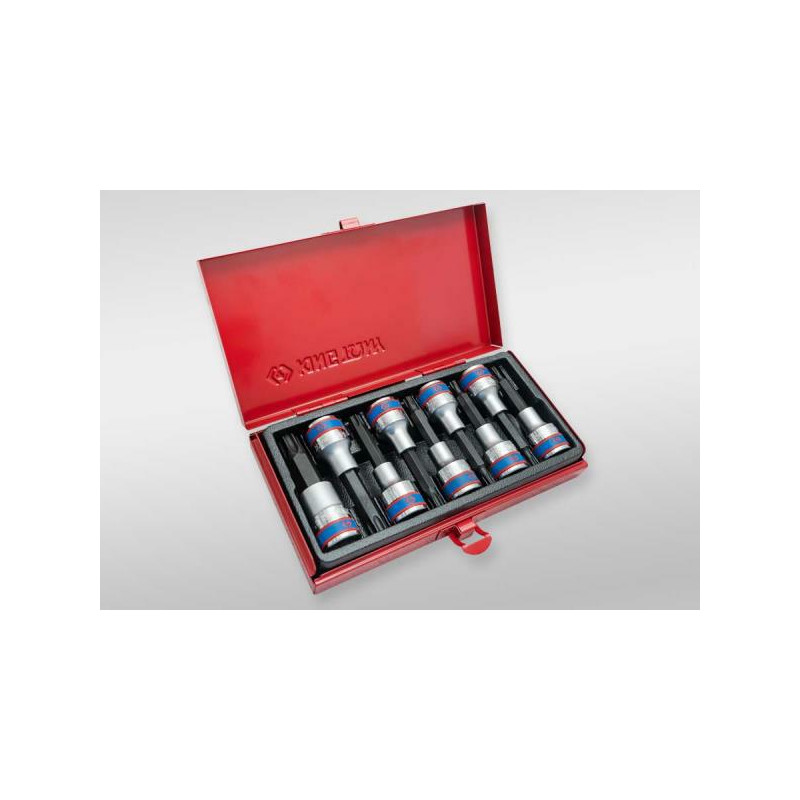 4119PR KT KPL.NAS.TORX.1/2" 9 vnt. T20-T60 mm dėklas / ilgas