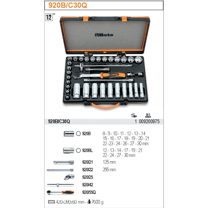 920B-C30Q BETA ZES.NAS.1/2"35szt+AKC/920B/C30Q...