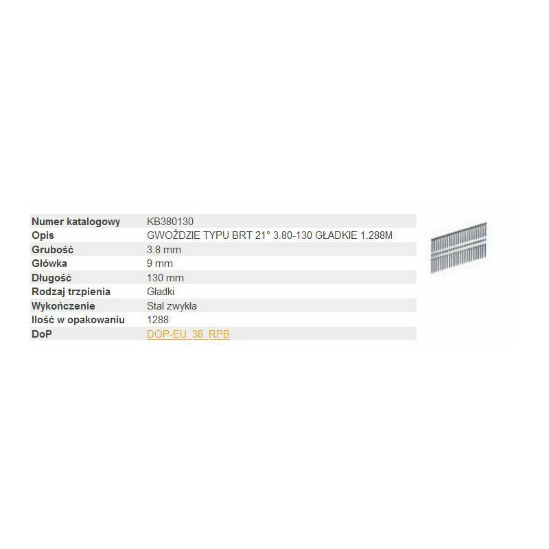 KB380130 BOSTITCH VINYS BRT21 3,80-130 1,28 M