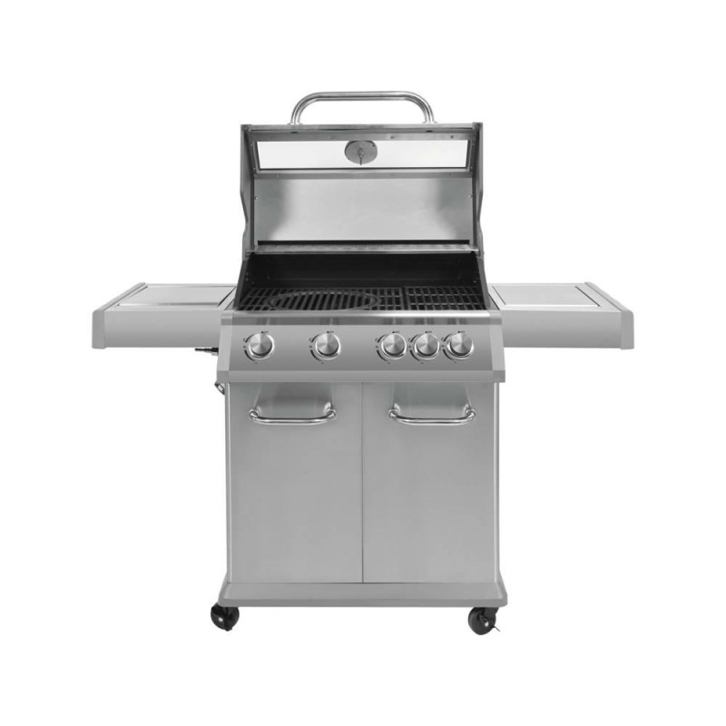 YG-20003 YG.GAS GRILIS 4+1 NERŪDIJANTIS PLIENAS 14,2KW / STIKLAS