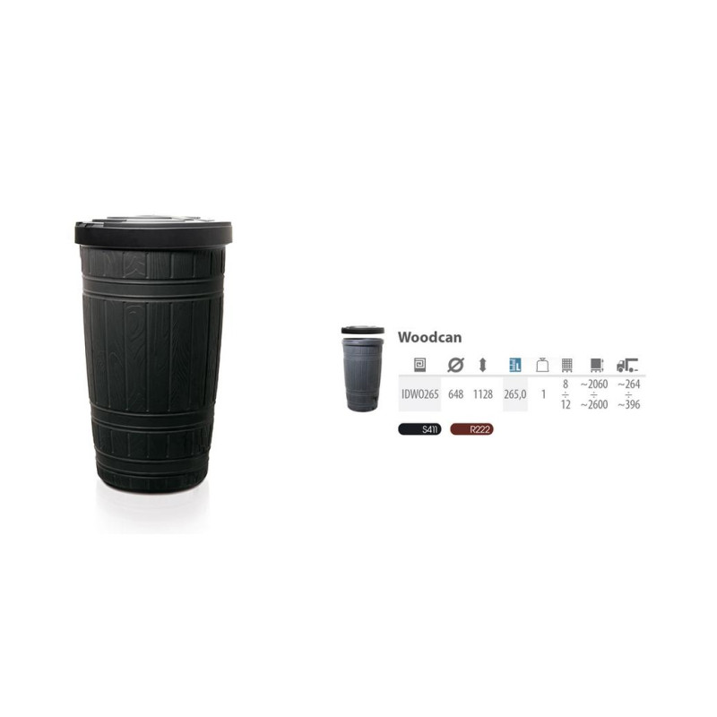 IDWO265-S411 PP.LIETAUS VANDENS TALPYKLA 265L JUODA WOODCAN