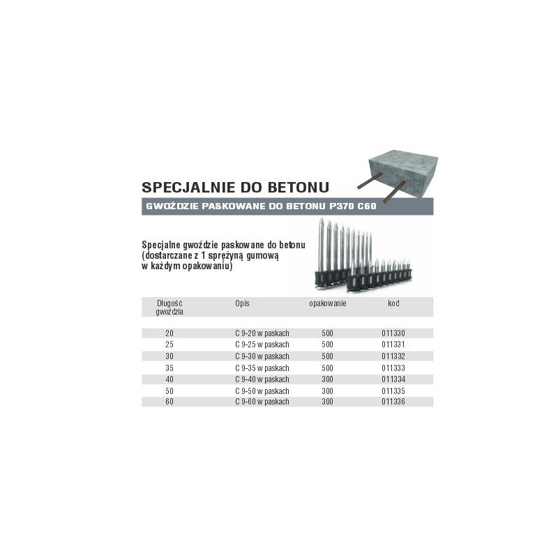 011336 PASLODE BETONO KAIŠČIAI C9-60C...