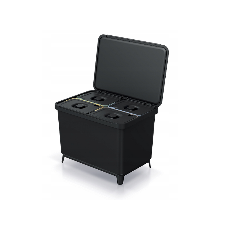 NKS60W4-S411 KEDEN šiukšlių dėžė SYSTEMA 4x10L - BLACK RECYCLING
