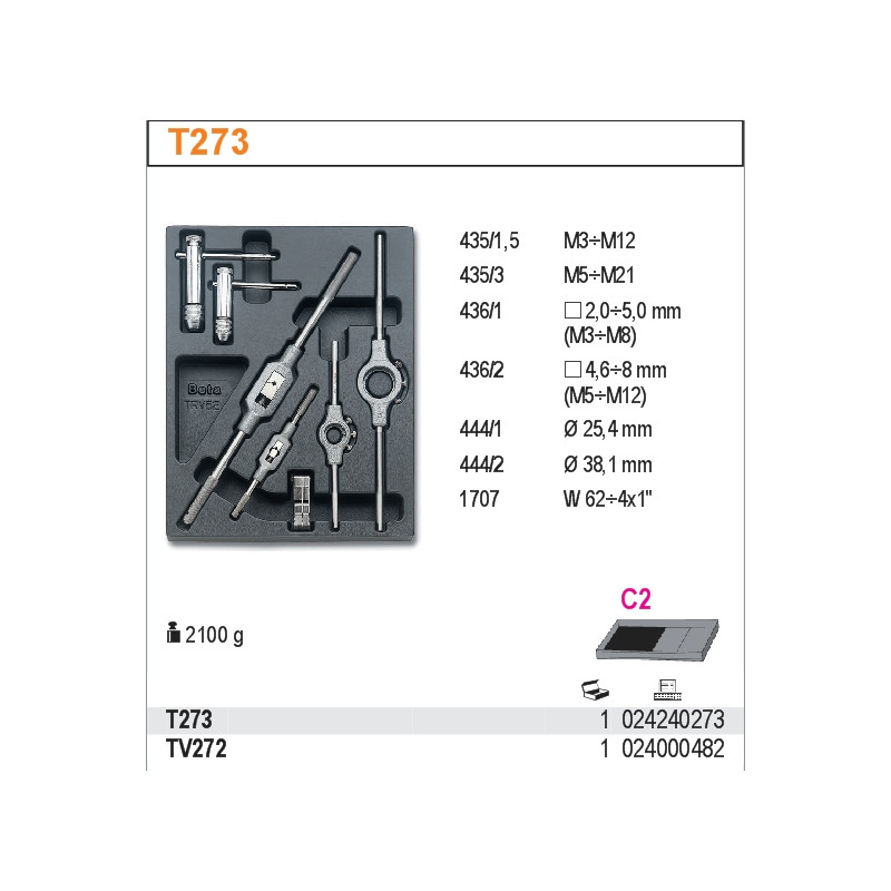 2424-T273 BETA ĮRANKIŲ RINKINYS 7 vnt. IN vnt. ...