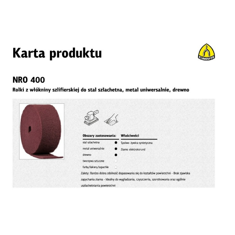 258890 K.FIBRE ROLL 150mm NRO 400 /10mb *