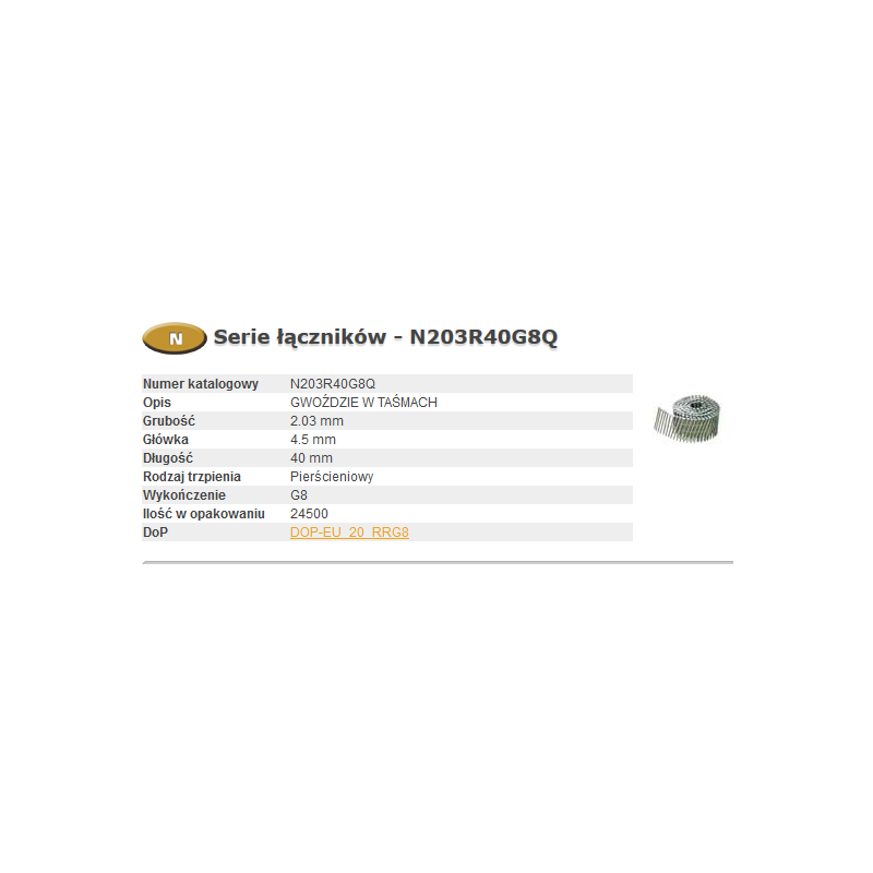 N203R40G8Q BOSTITCH VINYS N55 2.03-40 R GAL8 Q 24,5 M