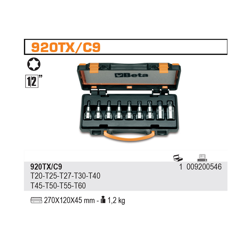 920TX-C9 BETA TRZP.TRZP.KIT.TORX 9vnt. 920TX/C9... T20-T60