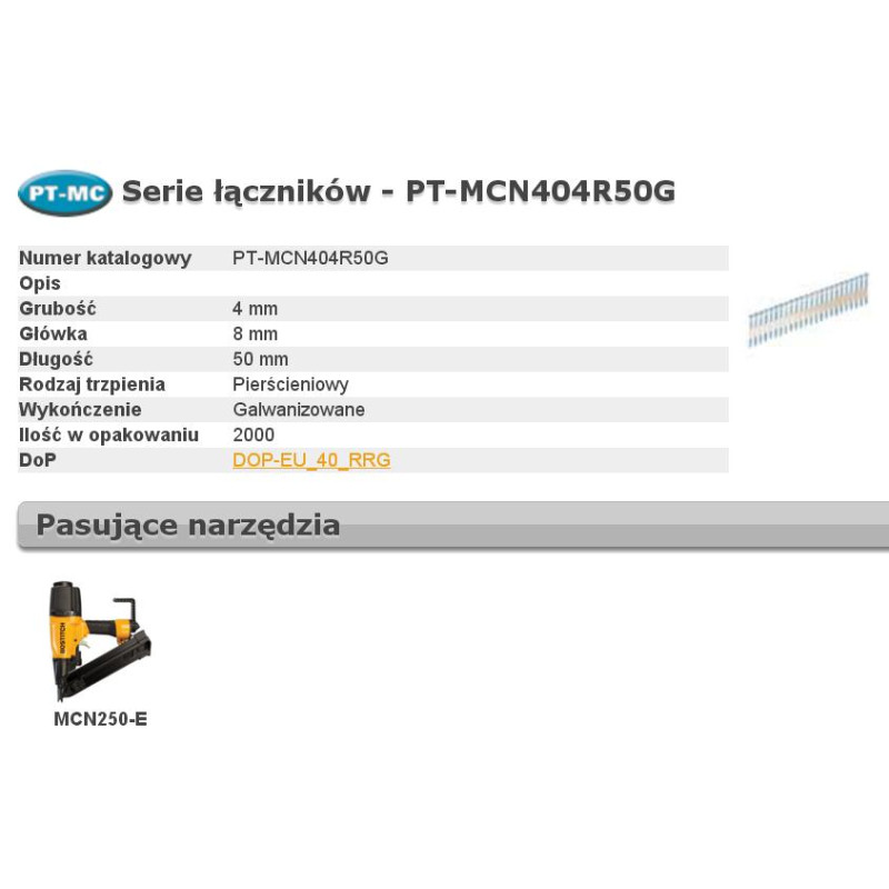 PT-MCN404R50G BOSTITCH VINYS PT MCN 404 50 ŽIEDAS 2M GAL...