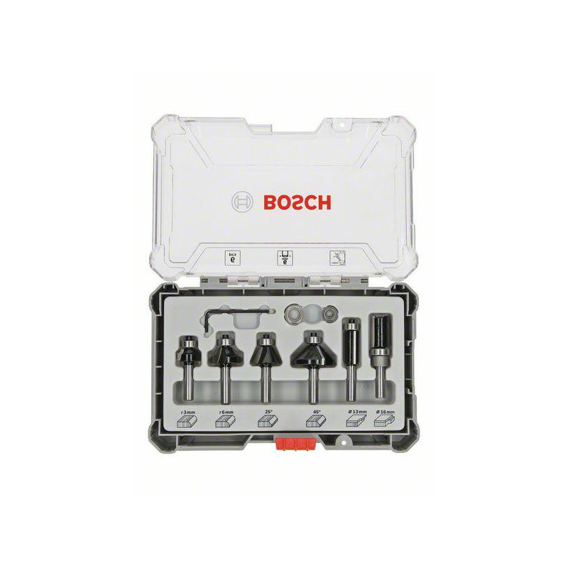 2607017468 BOSCH ZESTAW FREZÓW  6szt. UCHWYT 6mm TRIM - EDGING