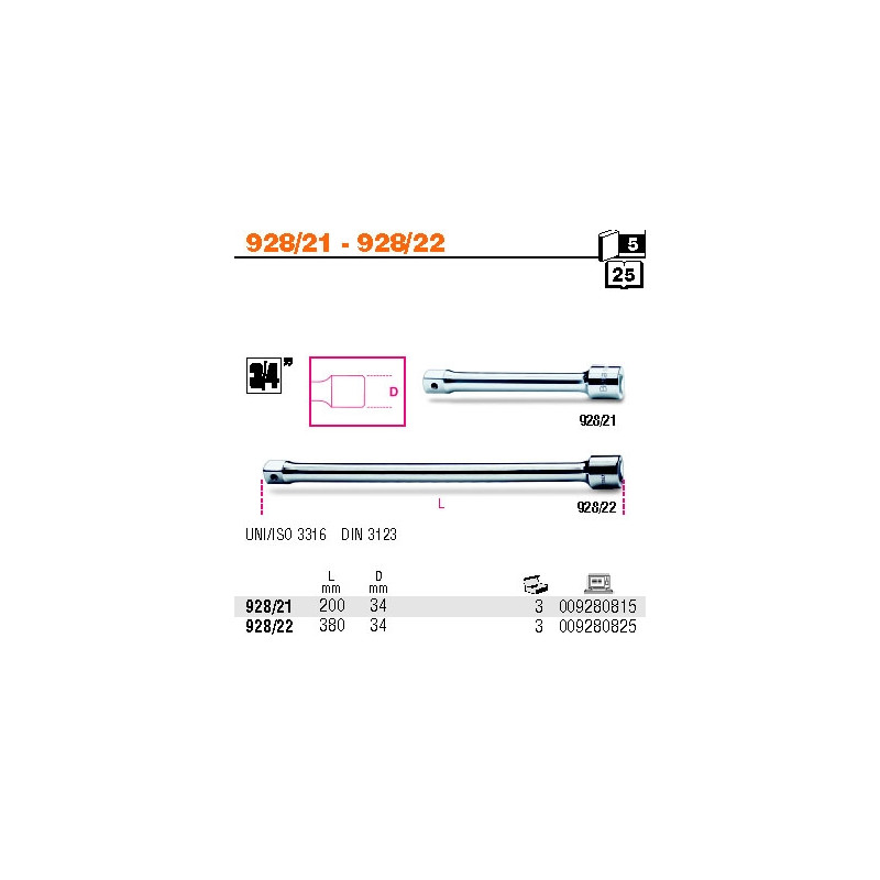 928-21 BETA PRE-ENTER 3/4" 200 mm 928/21...