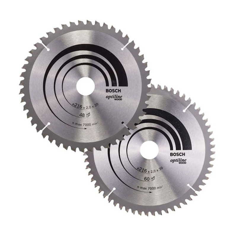 2608644659 BOSCH TWO-PACK pjūklas 216x30x48z OPTI.WOOD + 216x2.0/1.4x30x60z x2.0/1.4%%