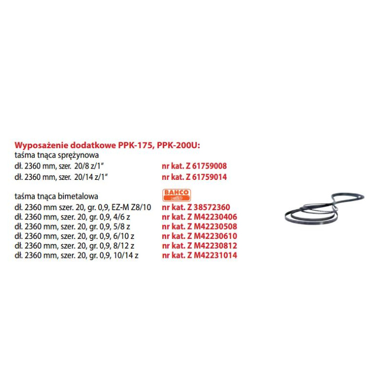 38572360 PROMA BAND PPK175 2360mm Z8/10