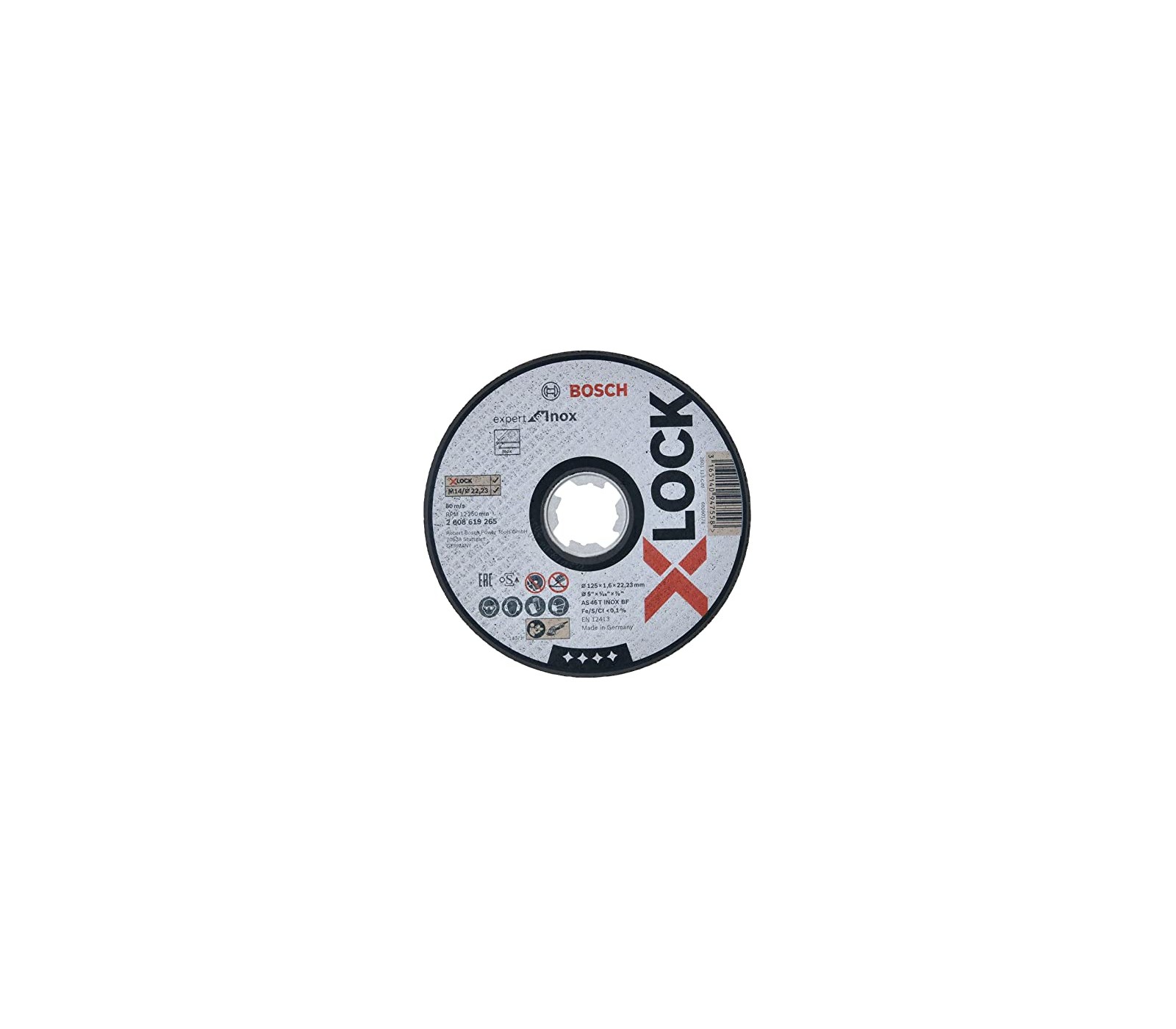Pjovimo diskas Bosch X-LOCK Standard for Inox, 10 x 125 x 1,6 mm T41, 10 vnt
