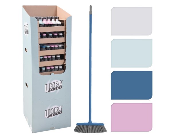 Grindų šluota Ultra Clean, su PP danga ir metaliniu stiebu