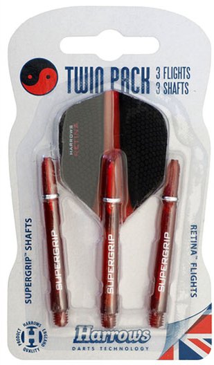 Darts koteliai ir sparneliai SUPERGRIP+RETINA red