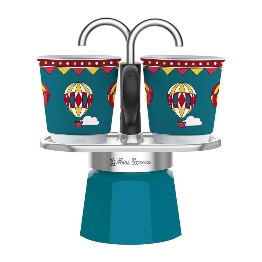 Bialetti Mini Express Winter Wonderland 2TZ kavos aparatas su dviem 90 ml puodeliais, įvairiaspalvis