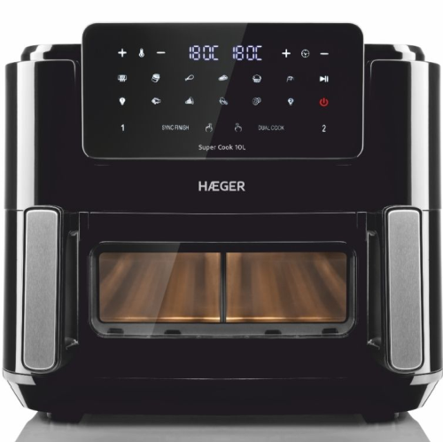 "Haeger" AF-D10.010A "Super Cook" skaitmeninė oro keptuvė 10L ( 2 x 5L ) 2600W