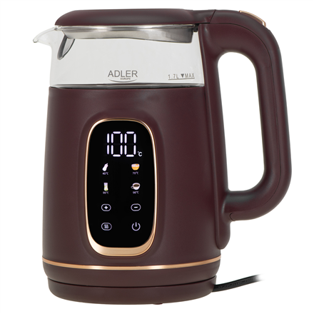 Virdulys Adler Kettle with LED Display  AD 1305  Electric  2200 W  1.7 L  Plastic  360° rotati