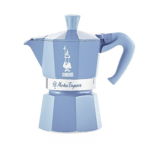 Bialetti Moka Express 3tz Kavos aparato rinkinys + migdolų kava 250 g mėlyna