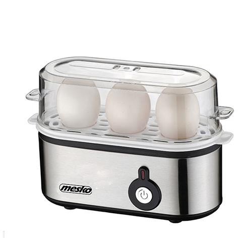 Mesko MS 4485 kiaušinių viryklė 3 kiaušiniai(ių) 210 W Juoda, Sidabras, Permatomas