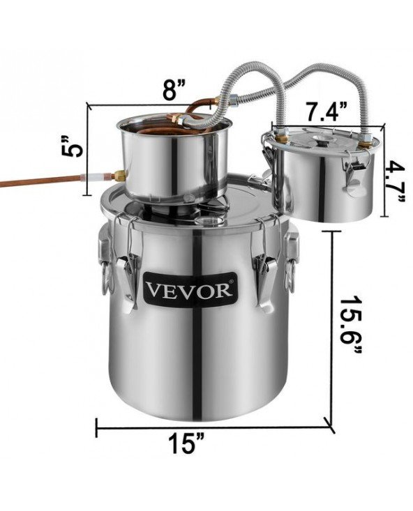 12 / 20 / 30L DIY Moonshine alkoholio distiliatorius vario su cirkuliaciniu siurbliu vandens vyno brendžio eterinio aliejaus