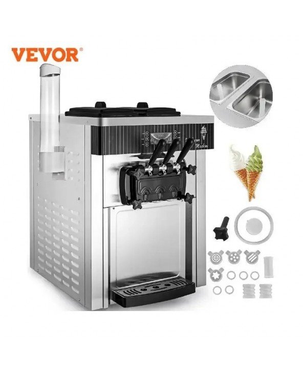 Minkštų ledų mašinos 18-28L/H Komerciniai sorbeto šaldytuvai Tricolor Desktop Sweet Cone užšaldymo įranga Vending Machine
