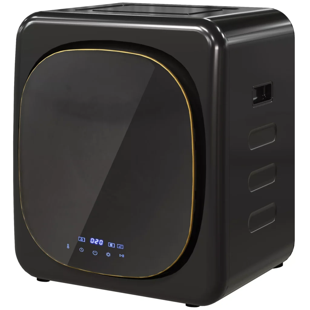 HOMCOM Mini Džiovintuvas su 6 programomis, LED jutiklinis ekranas, 4 kg, iki 60 ℃, 800W, laisvai pastatomas, tvirtinamas prie sienos, ventiliuojamas, su apsauga nuo perkaitimo, ventiliuojamas drabužių džiovintuvas, juodas