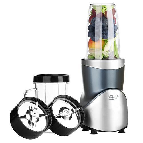 Blenderis Adler AD 4084, stalo, 1200 W, BPA neturintis indas, indo talpa 0.3+0.5+0.5+0.7 L, ledo smulkinimas, nerūdijantis plienas