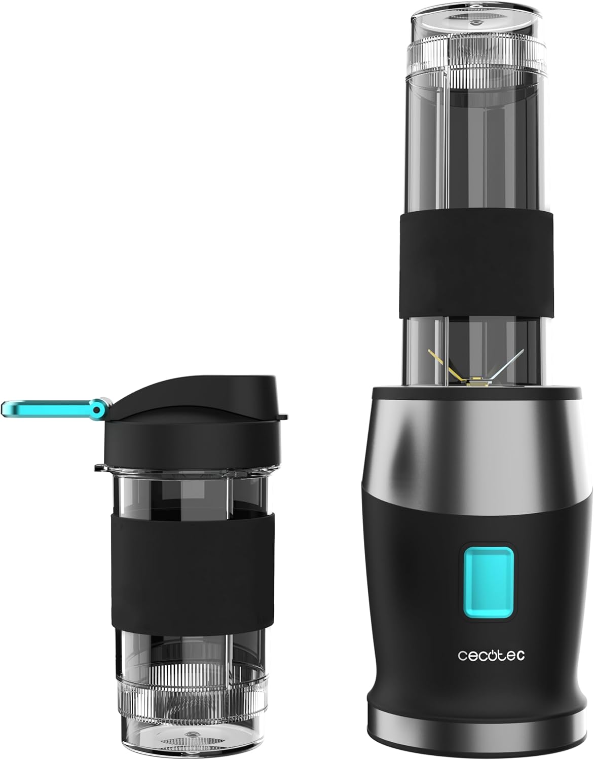 Blenderis Cecotec Power Titanium 900 ProGo, stalinis, 900 W, ąsočio talpa 2x0.57 L, ledo smulkinimas, juodas