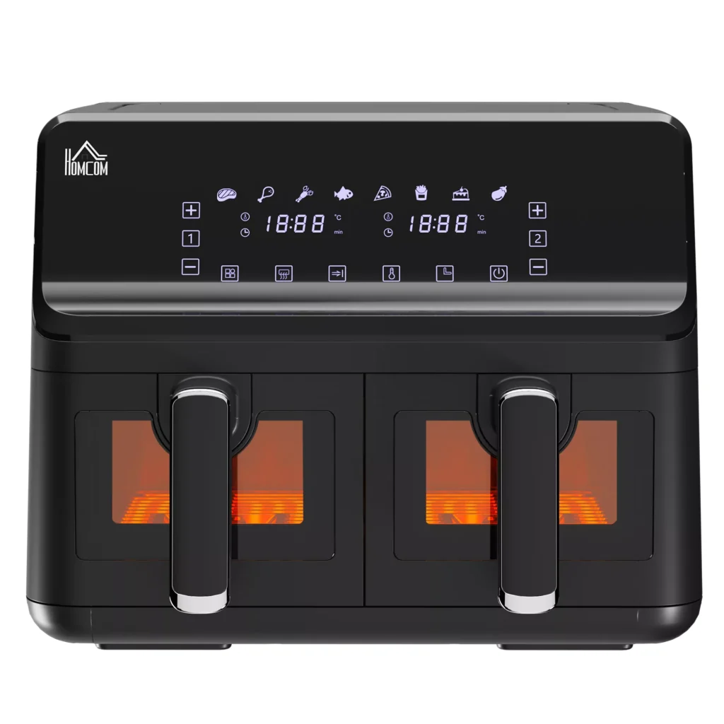 Karšto oro gruzdintuvė 8L, 2500W, 8 programos, LED ekranas, juoda