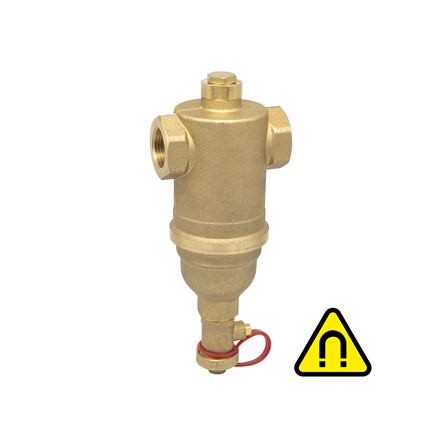Icma 746  F-F dirt separator for heating and cooling systems with a removable magnetic cartridge