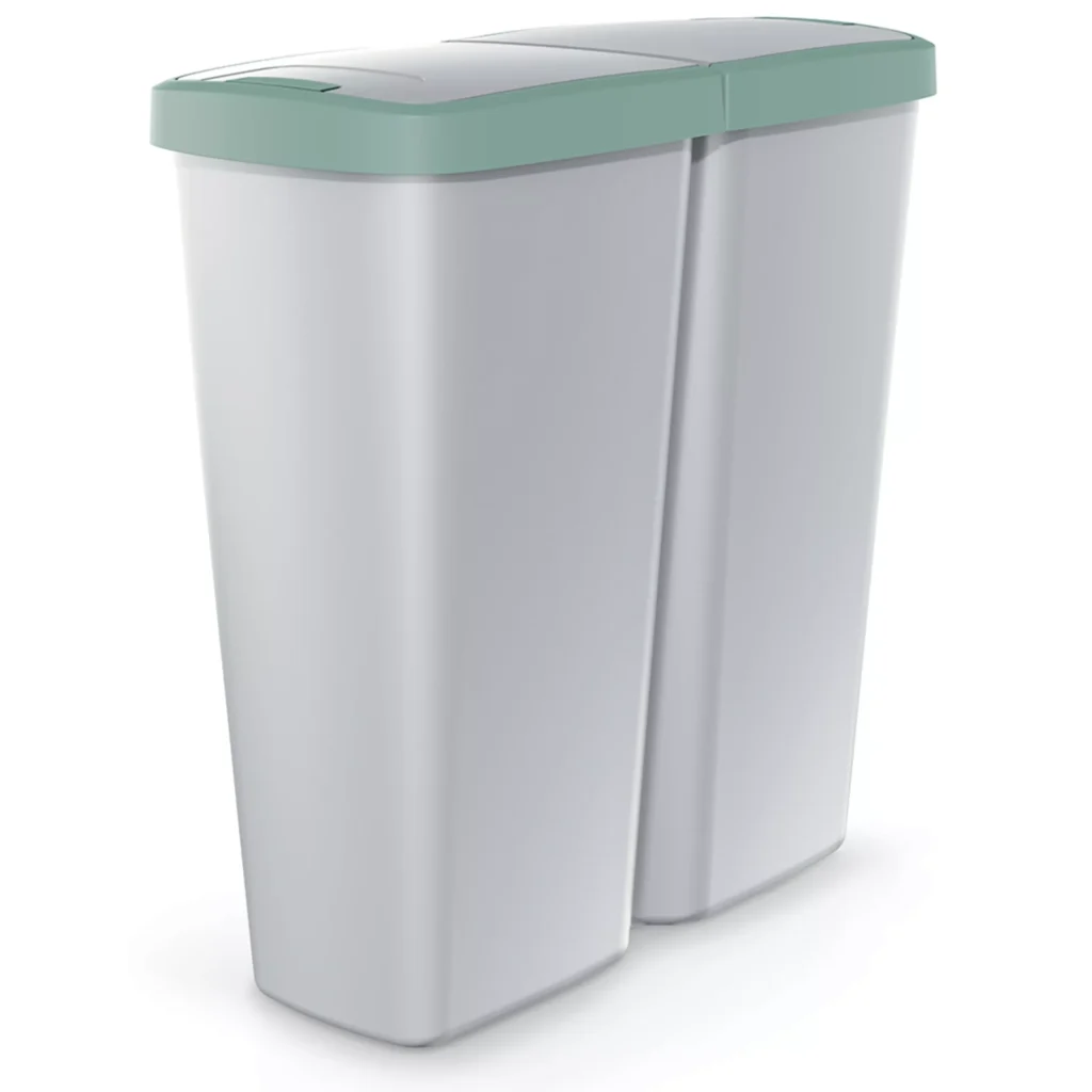 Atliekų dėžė Duo pilka/žalia 50L 55x25x57cm