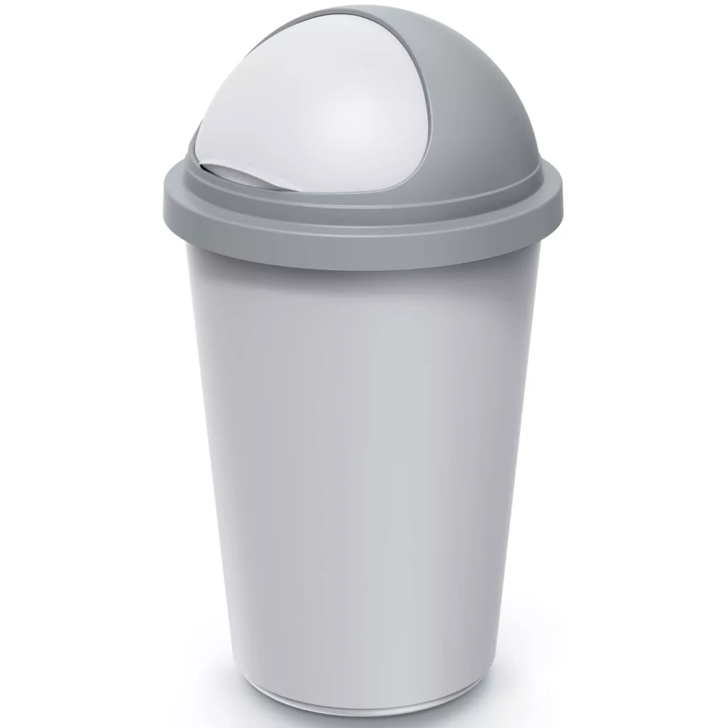 Atliekų dėžė sidabrinė/pilka plastikinė 50L