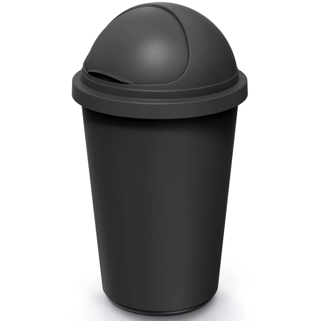 Atliekų kibiras juodas plastikas 50L