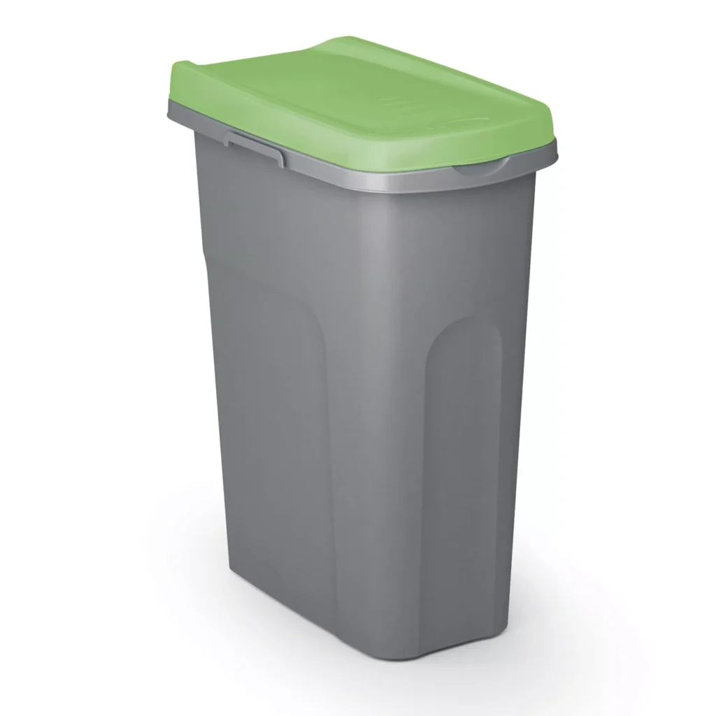 Atliekų dėžė pilka/žalia plastikinė 25L