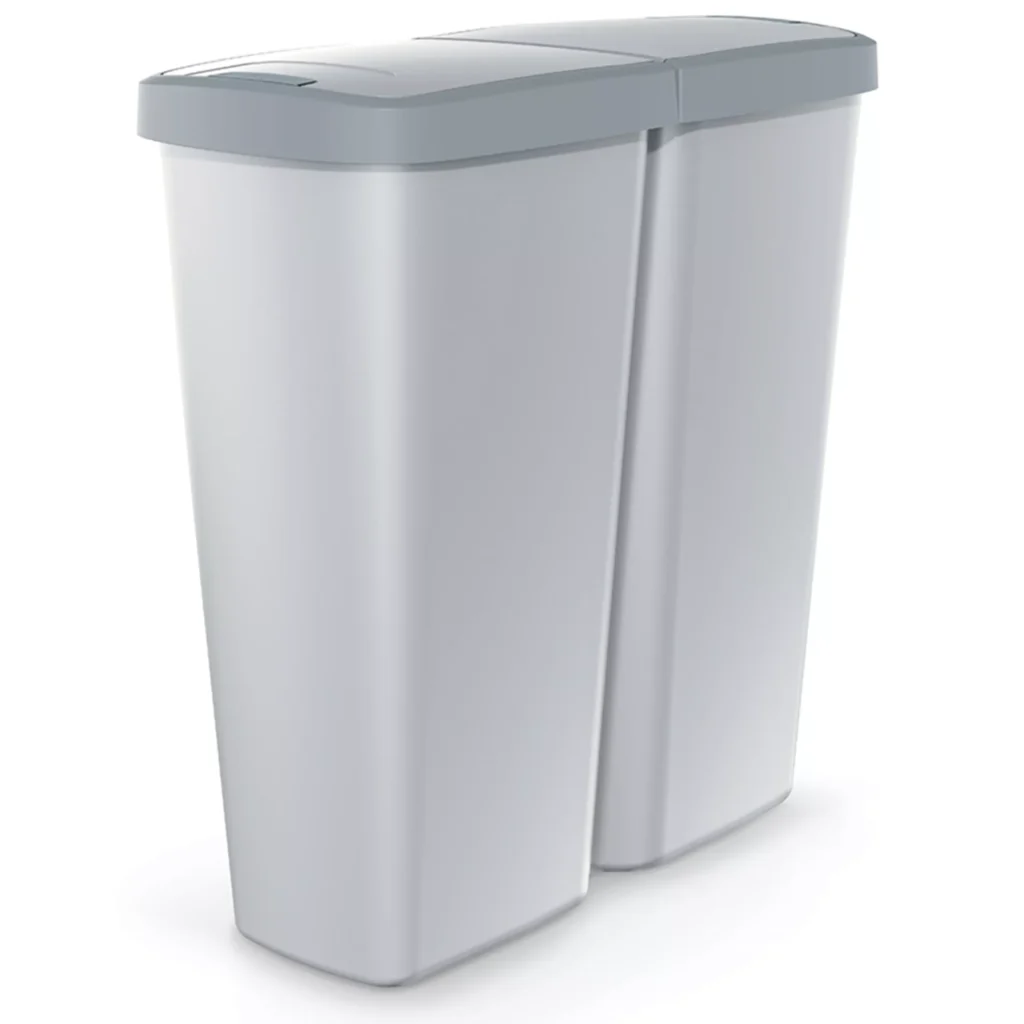 Daugiafunkcinis šiukšliadėžė Duo, pilka/antracito spalvos, 50 L, 55x25x57 cm