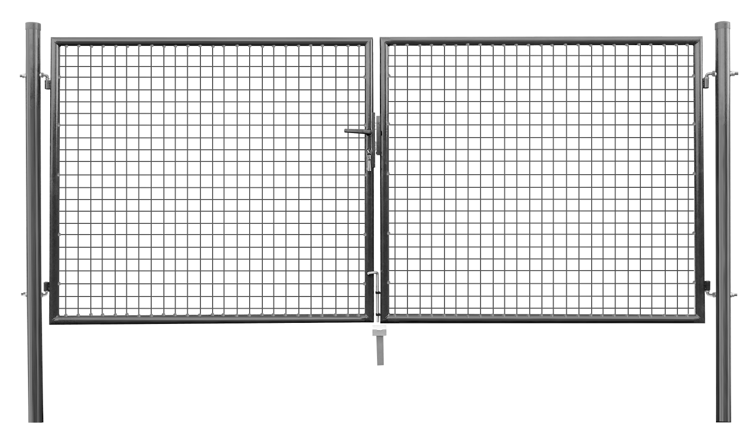 Dvigubi vartai, karštai cinkuoti, pilkos sp., 1500 x 4000 mm