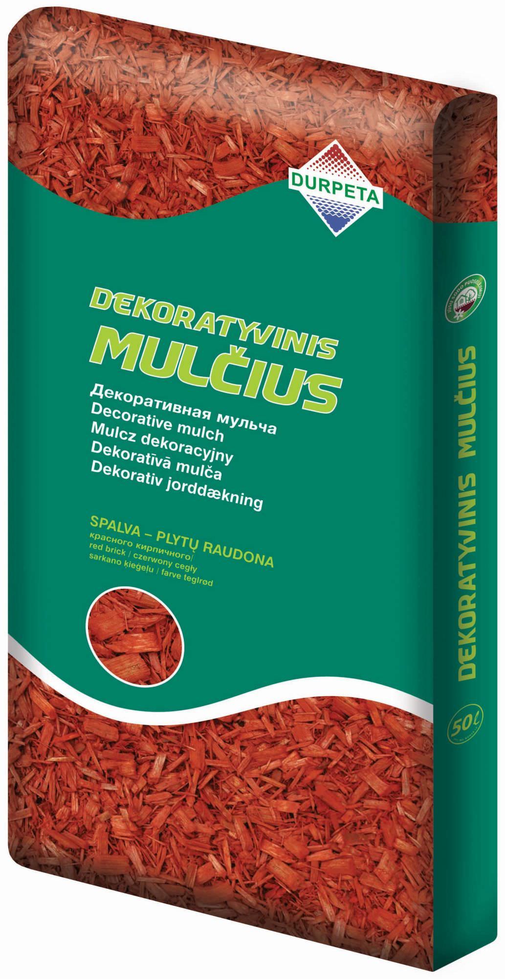 Mulčias, dekoratyvinis, plytų raudonos sp., 50 l