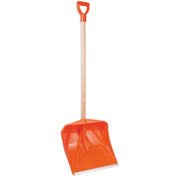 Kastuvas sniegui oranžinis 45 cm su mediniu kotu Maan
