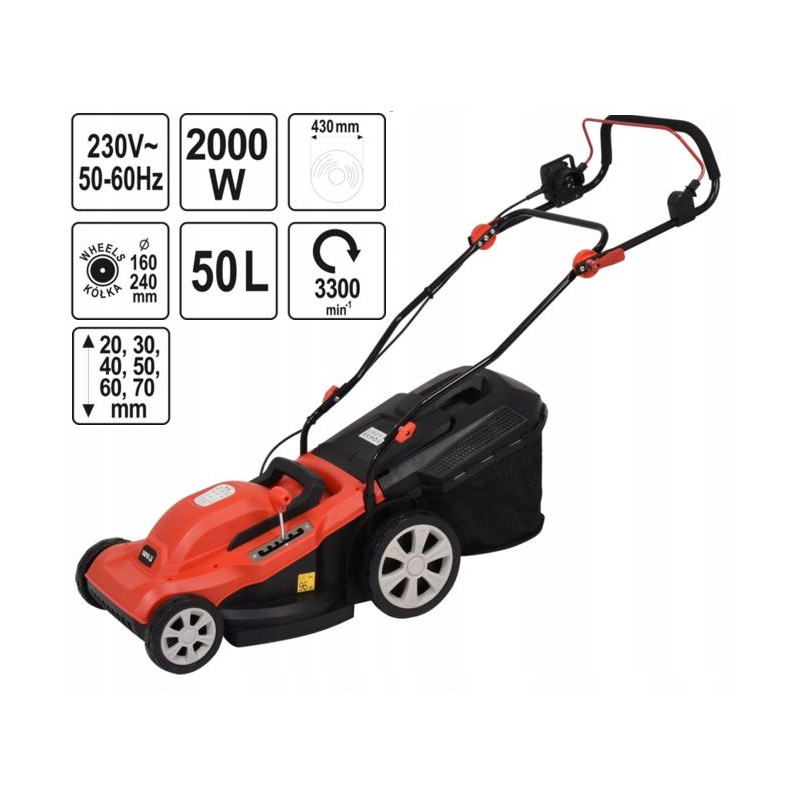 YT-85208 YATO ELEKTRINĖ VEJAULĖ 2000W 430mm 50L