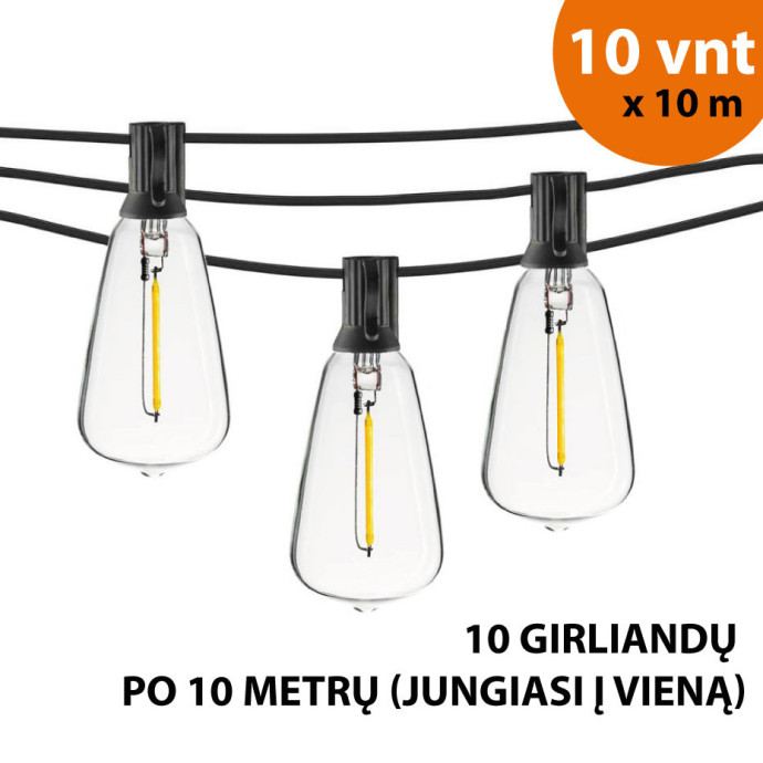 Lauko girlianda (LED lemputės) 100 m Retro