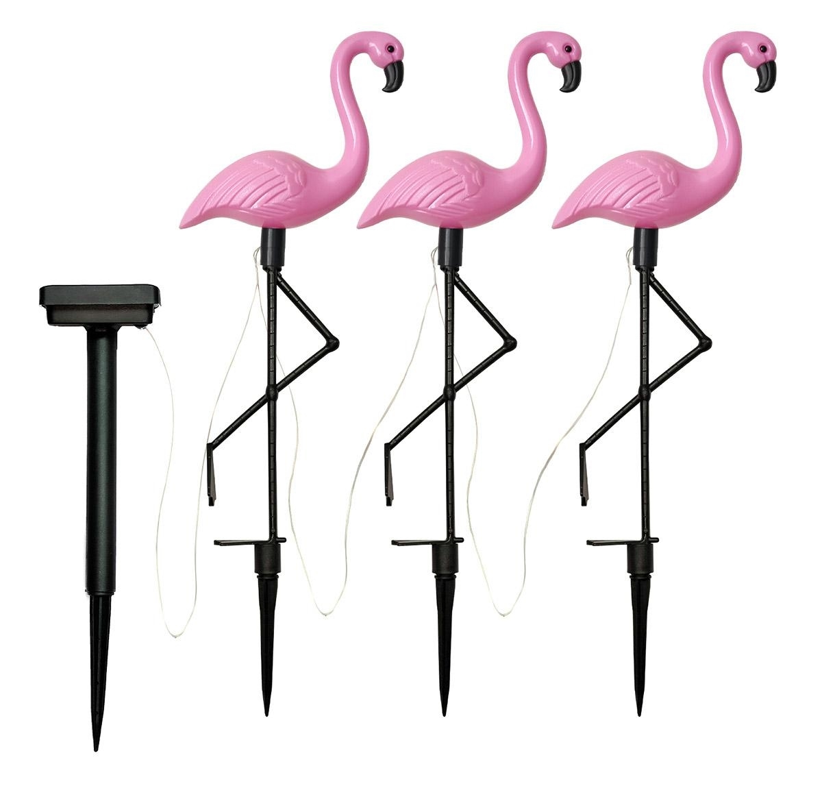 LED saulės sodo lempos – flamingas