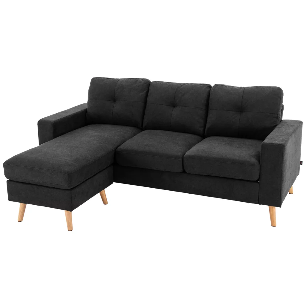L formos kampinė sofa, su šezlongu, skirta svetainei, 3 asmenims
