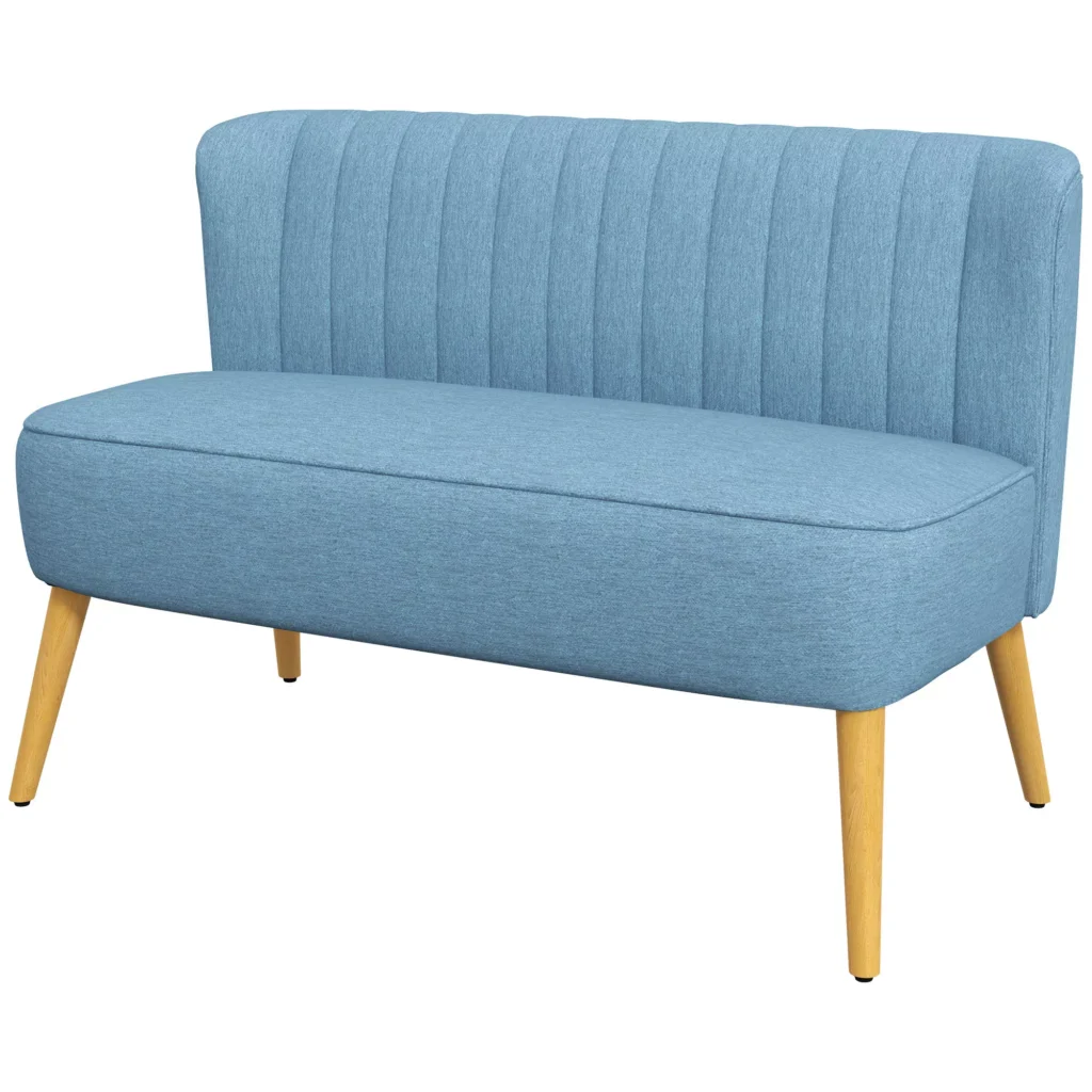 Dvivietė sofa su medinėmis kojomis, iki 150 kg, 117 x 56,5 x 77 cm