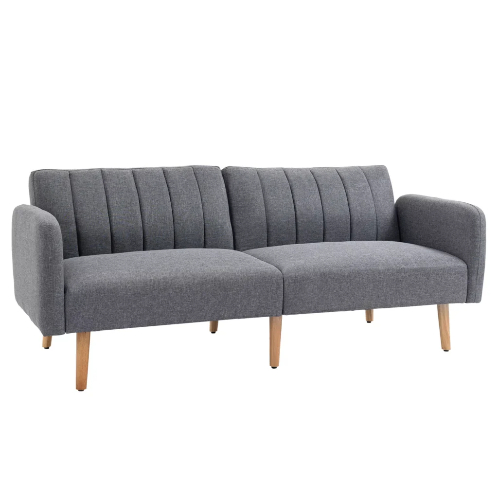 Išskleidžiama dvivietė sofa-lova, pilka, 173x75x73 cm