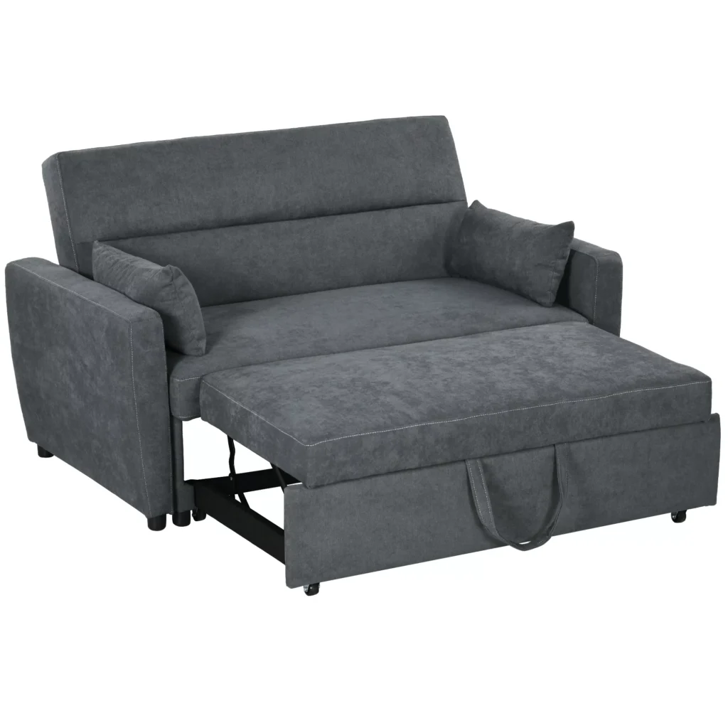 Dvivietė sofa su lovos funkcija, tamsiai pilka 155 x 90 x 88,5 cm