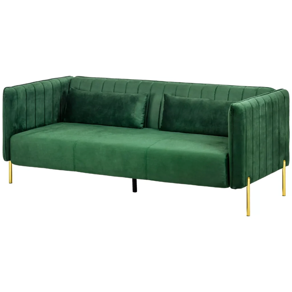 Aksominė 3 sėdimų vietų sofa 200 x 88 x 76 cm