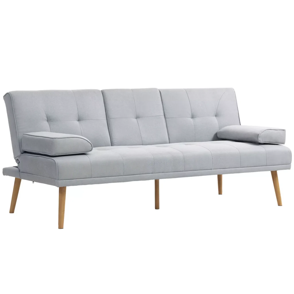 Sofa lova, 3 sėdimos vietos, šviesiai pilka, 181x77x72cm