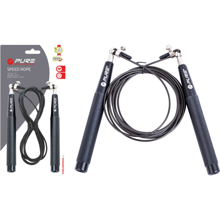 Pure2Improve Speed Skipping Rope, Size 300 cm  Black