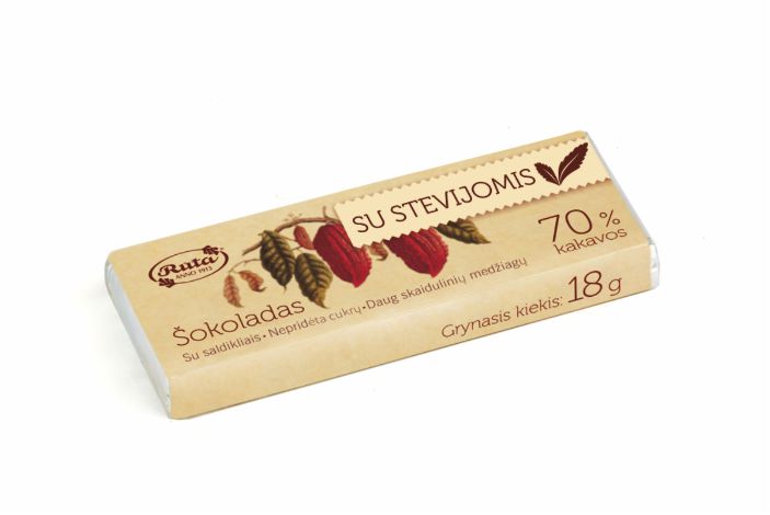 Šokoladas su stevija 18g